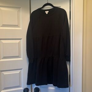 J Crew Factory tiered sweatshirt dress